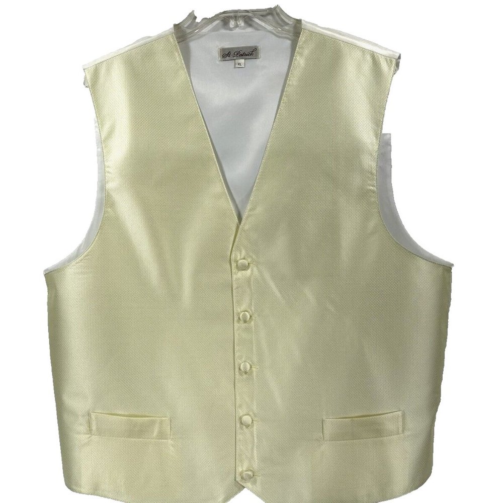 St. Patrick Men's Yellow Vest 5 Buttons 2 Front Pockets Polyester Sizes XS - XL